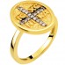 Χρυσό chevalier δαχτυλίδι Κ14 με κωνσταντινάτο
